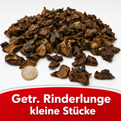getrocknete Rinderlunge in kleinen Stücken