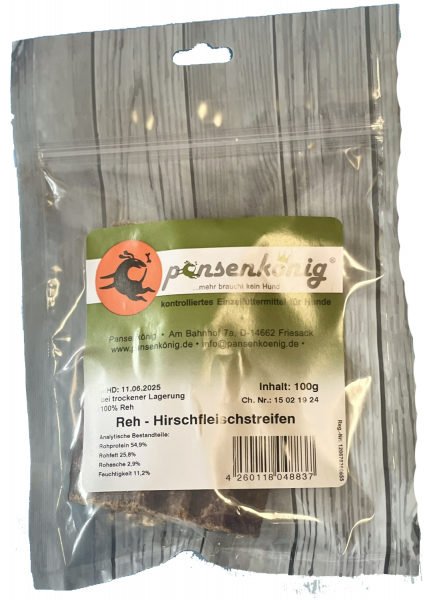 Reh-Hirschfleischstreifen 100g