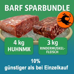 BARF Spar Bundle 7kg Rindermuskelfleisch / Huhnmix